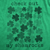 Womens Check Out My Shamrocks T Shirt Funny Saint Paddys Day Clover Graphic Tee For Ladies