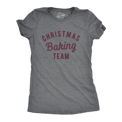 Womens Christmas Baking Team Tshirt Funny Xmas Party Family Novelty Graphic Tee For Ladies