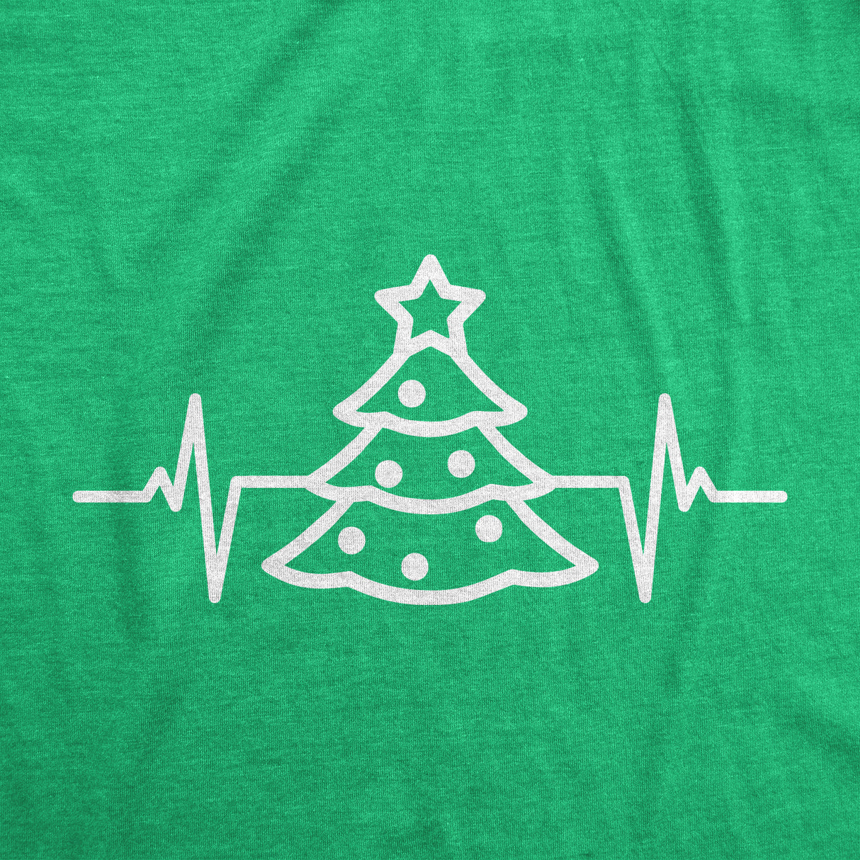 Mens Christmas Tree Heart Beat T Shirt Funny Cool Xmas Party Tee For Guys