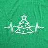 Womens Christmas Tree Heart Beat T Shirt Funny Cool Xmas Party Tee For Ladies