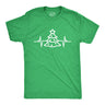 Mens Christmas Tree Heart Beat T Shirt Funny Cool Xmas Party Tee For Guys