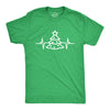 Mens Christmas Tree Heart Beat T Shirt Funny Cool Xmas Party Tee For Guys