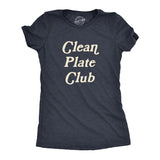 Womens Clean Plate Club T Shirt Funny Thanksgiving Dinner Lovers Tee For Ladies