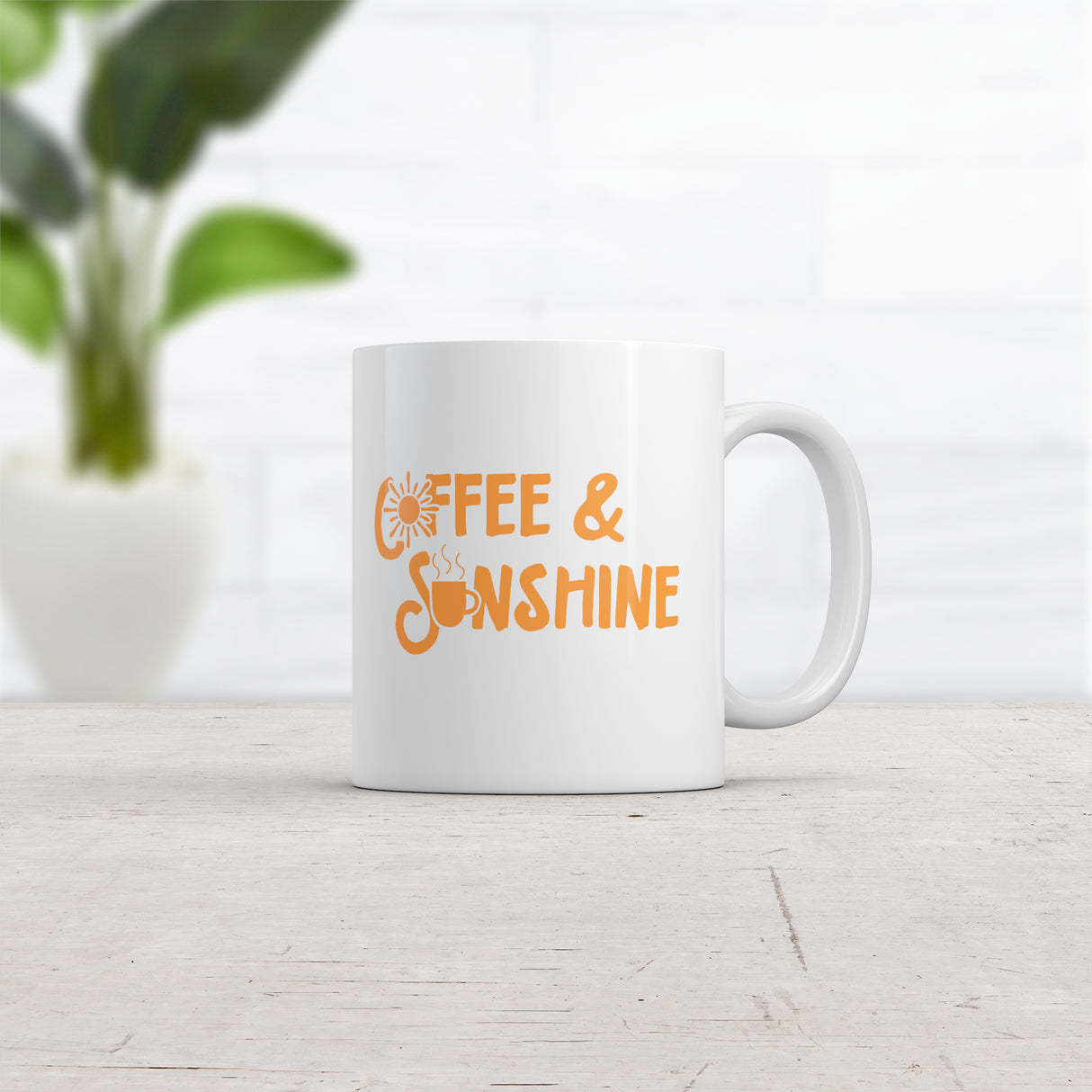 Coffee And Sunshine Mug Funny Cute Caffeine Lovers Shining Sun Graphic Novelty Cup-11oz