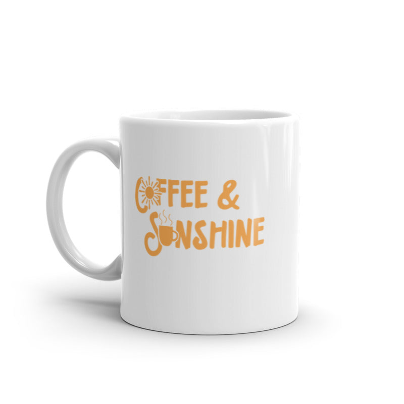 Coffee And Sunshine Mug Funny Cute Caffeine Lovers Shining Sun Graphic Novelty Cup-11oz