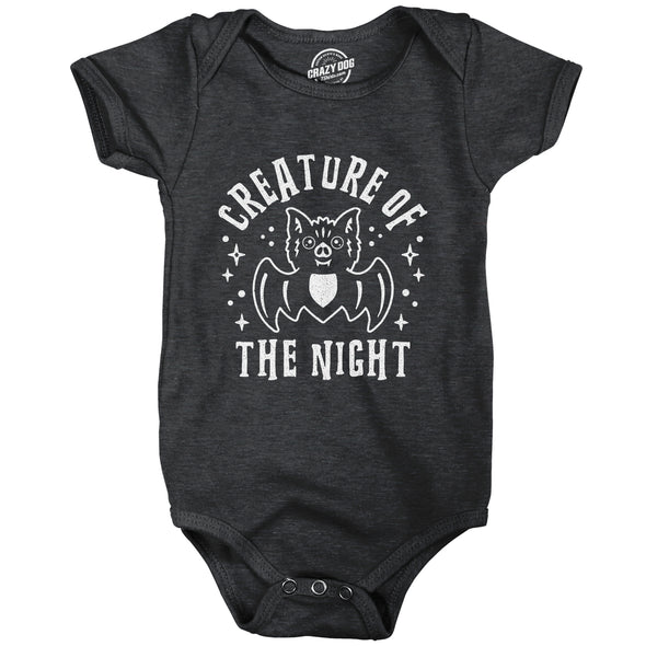 Creature Of The Night Baby Bodysuit Funny Cute Halloween Bat Graphic Jumper For Infants