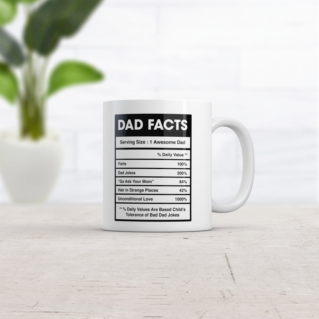 Dad Nutrition Facts Mug Funny Sarcastic Father's Day Family Humor Novelty Coffee Cup-11oz