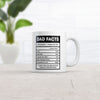 Dad Nutrition Facts Mug Funny Sarcastic Father's Day Family Humor Novelty Coffee Cup-11oz