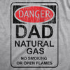 Mens Danger Dad Natural Gas T Shirt Funny Farting Father Warning Sign Tee For Guys