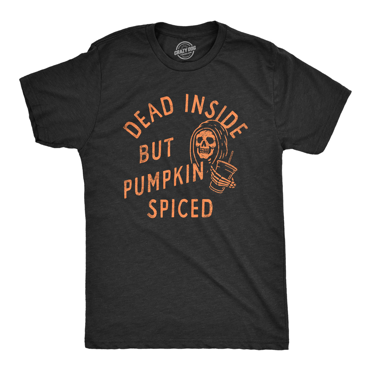 Mens Dead Inside But Pumpkin Spiced T Shirt Funny Fall Autumn Coffee Flavor Lovers Tee For Guys