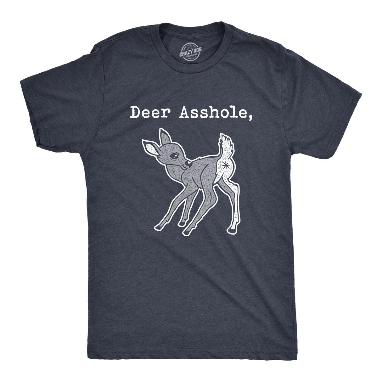 Mens Deer Asshole Tshirt Funny Offensive Sarcasm Novelty Graphic Tee For Men