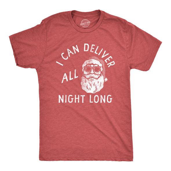 Mens I Can Deliver All Night Long T Shirt Funny Christmas Party Santa Sex Joke Novelty Tee For Guys