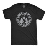 Mens Department Of Bigfoot Research T Shirt Funny Sasquatch Search Tee For Guys