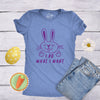 Womens I Do What I Want Tshirt Funny Easter Bunny Middle Finger Holiday Tee