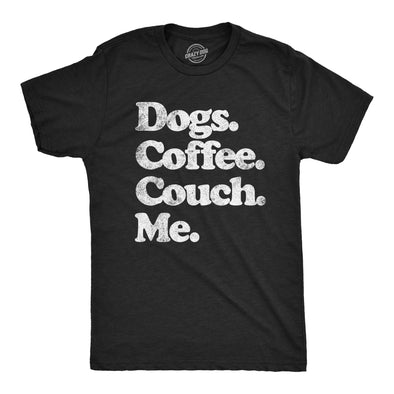 Mens Dogs Coffee Couch Me T Shirt Funny Puppy Lover Graphic Novelty Tee For Guys