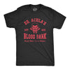 Mens Dr Aculas Blood Bank T Shirt Funny Scary Halloween Party Vampire Donor Tee For Guys