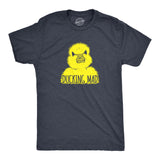 Mens Ducking Mad T Shirt Funny Angry Yellow Duck Tee For Guys