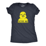 Womens Ducking Mad T Shirt Funny Angry Yellow Duck Tee For Ladies