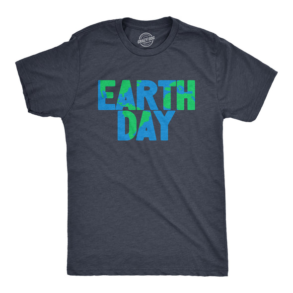 Mens Earth Day T Shirt Cool Green Recycling Nature Lovers Graphic Novelty Tee For Guys
