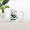 Easily Distracted By Balls Mug Funny Golf Ball Graphic Novelty Coffee Cup-11oz