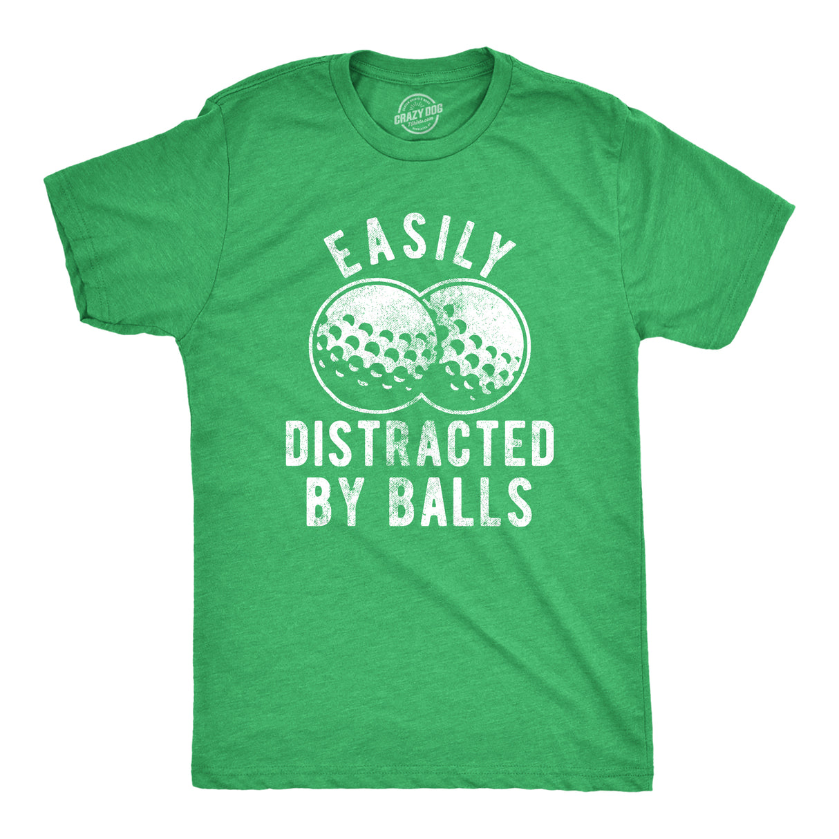 Mens Easily Distracted By Balls Tshirt Funny Golf Ball Putt Novelty Graphic Tee For Guys