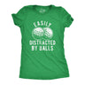 Womens Easily Distracted By Balls Tshirt Funny Golf Ball Putt Novelty Graphic Tee For Ladies