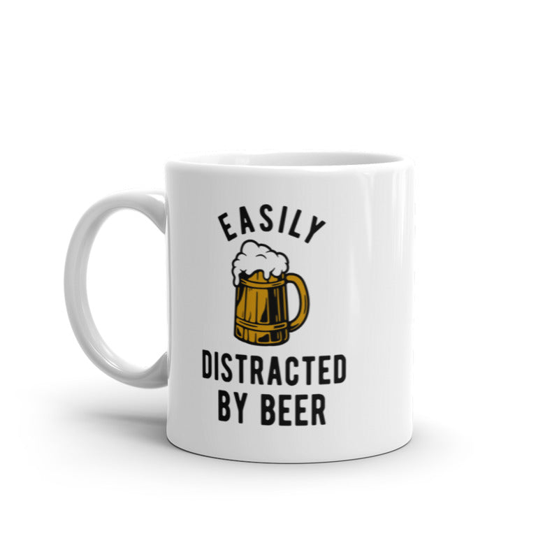 Easily Distracted By Beer Mug Funny Drinking Graphic Novelty Coffee Cup-11oz