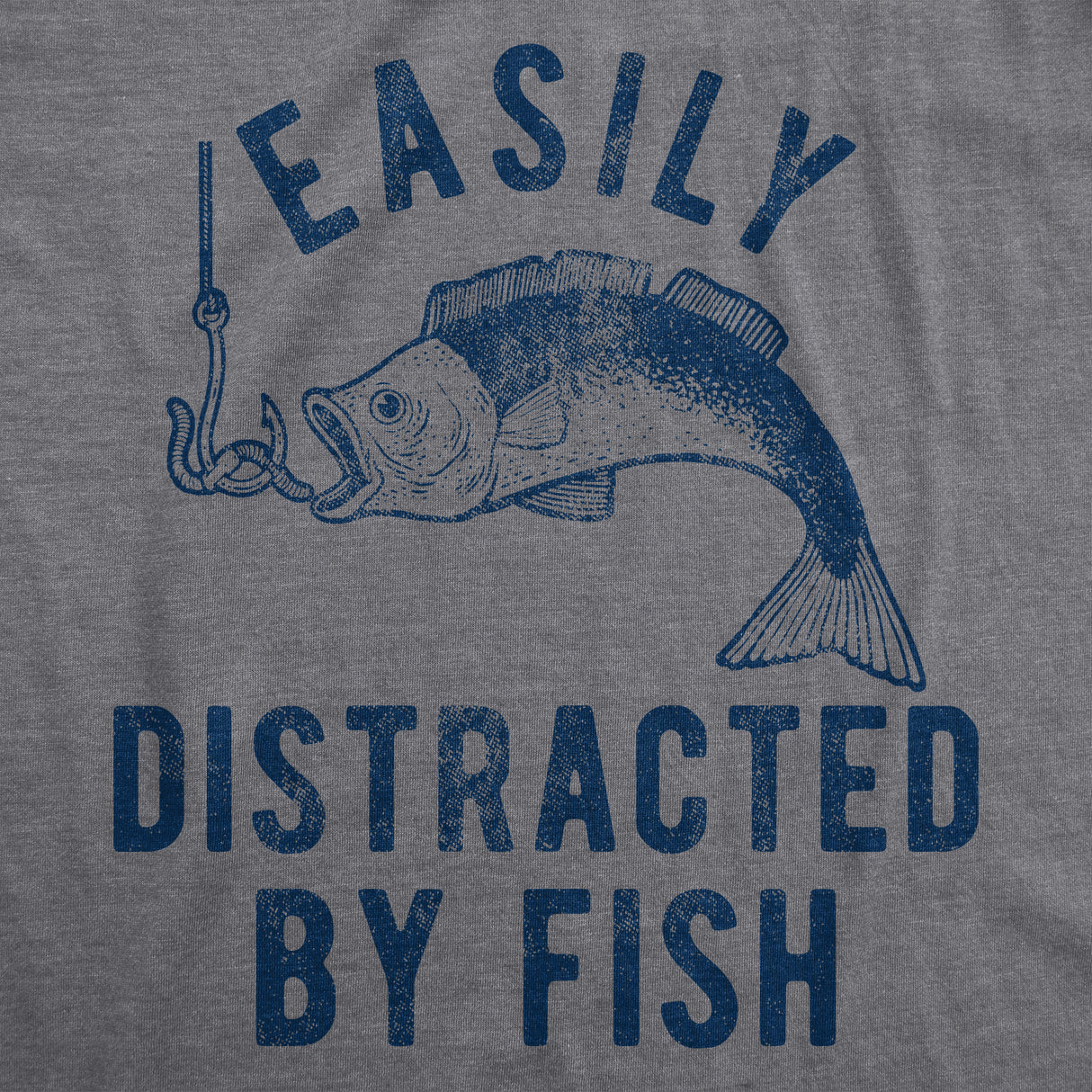 Mens Easily Distracted By Fish Tshirt Funny Fishermen Graphic Novelty Tee For Guys