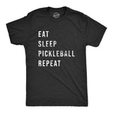 Mens Eat Sleep Pickleball Repeat T Shirt Funny Sarcastic Pickle Ball Lovers List Tee for Guys