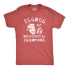 Mens Eggnog The Breakfast Of Champions T Shirt Funny Xmas Drinking Tee For Guys