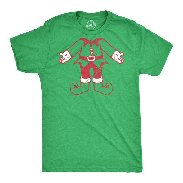 Mens Elf Body T Shirt Funny Cute Xmas Party Santas Helper Tee For Guys
