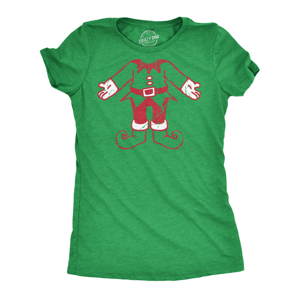 Womens Elf Body T Shirt Funny Cute Xmas Party Santas Helper Tee For Ladies