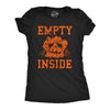 Womens Empty Inside T Shirt Funny Halloween Rotting Jack O Lantern Tee For Ladies