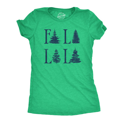 Womens Fa La La La T Shirt Funny Xmas Carol Tree Tee For Ladies