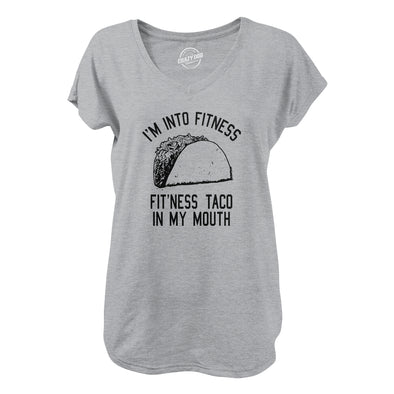 Womens Fitness Taco V-Neck Funny Gym Humor Mexican Food Graphic Muscle Shirt For Ladies