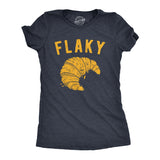 Womens Flaky Tshirt Funny Croissant Crumbs Novelty Food Graphic Tee For Ladies