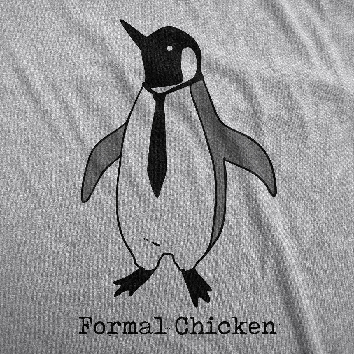 Mens Formal Chicken T Shirt Funny Penguin Suit Tuxedo Tie Joke Tee For Guys