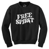 Free Spirit Crewneck Sweatshirt Funny Halloween Party Ghost Graphic Novelty Long Sleeve