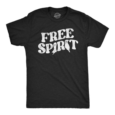 Mens Free Spirit T Shirt Funny Halloween Party Ghost Graphic Novelty Tee For Guys
