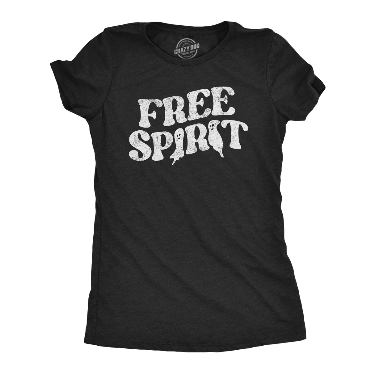 Womens Free Spirit T Shirt Funny Halloween Party Ghost Graphic Novelty Tee For Ladies