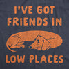 Mens Ive Got Friends In Low Places T Shirt Funny Wiener Dog Dachshund Graphic Tee