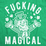 Womens Fucking Magical Leprechaun Tshirt Funny Offensive Saint Patrick's Day Parade Graphic Novelty Tee For Ladies