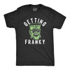 Mens Getting Franky T Shirt Funny Halloween Party Frankenstein Graphic Tee For Guys