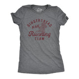 Womens Gingerbread Man Running Team T Shirt Funny Xmas Cookie Sprinting Joke Tee For Ladies