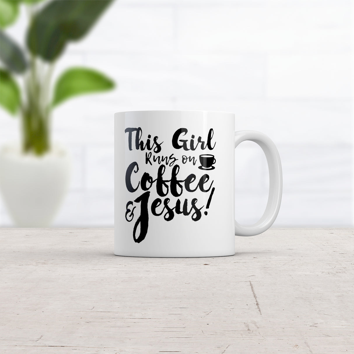 This Girl Runs Off Coffee And Jesus Mug Funny Faith Church Novelty Cup-11oz