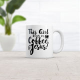 This Girl Runs Off Coffee And Jesus Mug Funny Faith Church Novelty Cup-11oz