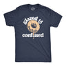 Mens Glazed and Confused T Shirt Funny Sarcastic Donut Graphic Novelty Tee for Guys