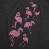 Womens Glitter Flamingos T Shirt Funny Cute Top Vacation Graphic Novelty Tee For Ladies