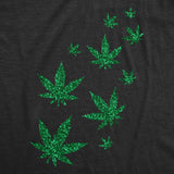 Womens Glitter Pot Leaves T Shirt Cute 420 Lovers Weed Leaf Graphic Novelty Pothead Top