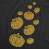Womens Gold Glitter Pumpkins T Shirt Funny Cute Halloween Top Graphic Novelty Tee
